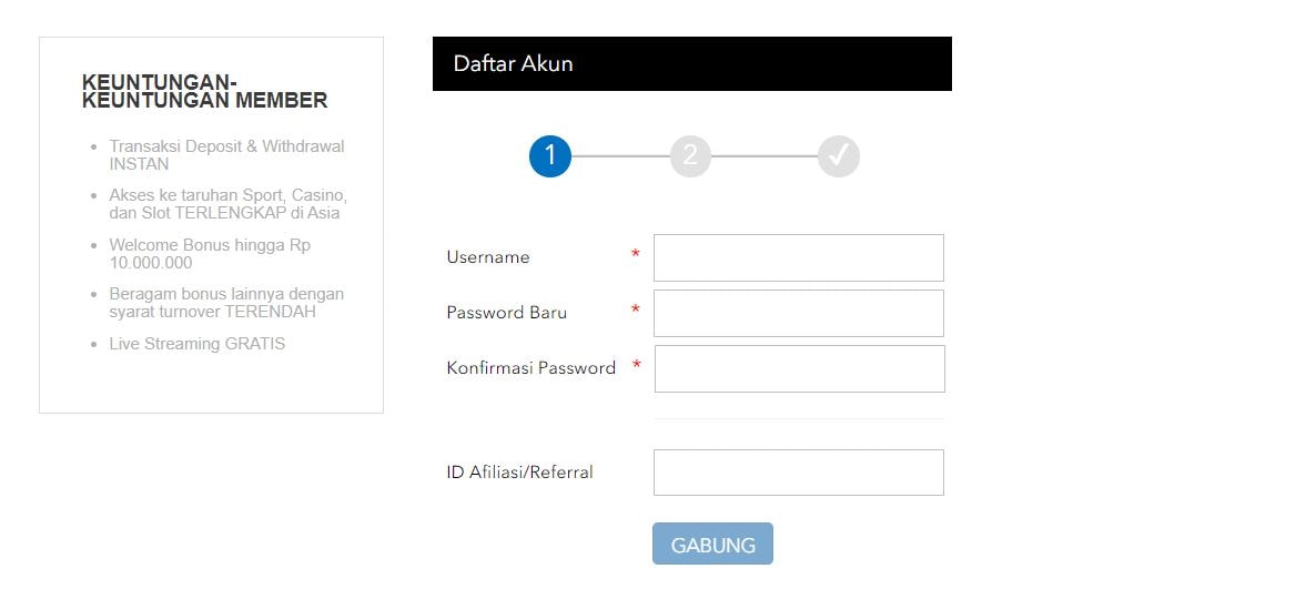 Register Akun Dengan Informasi Lengkap