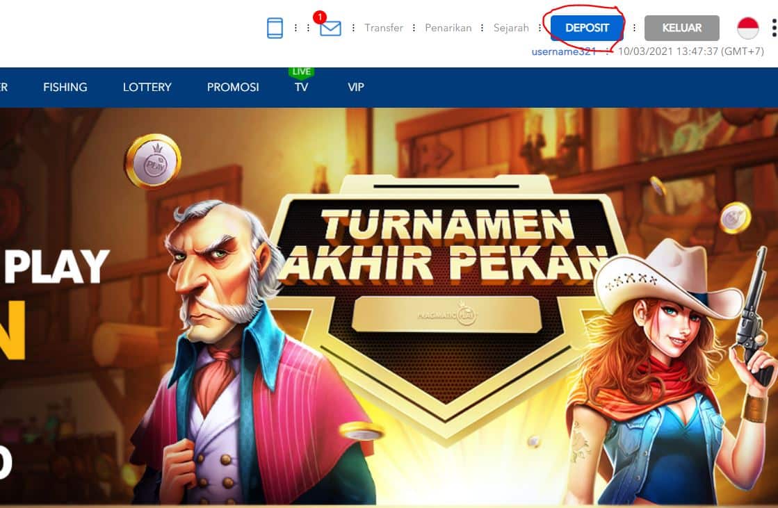 Deposit Button di BK8 Website