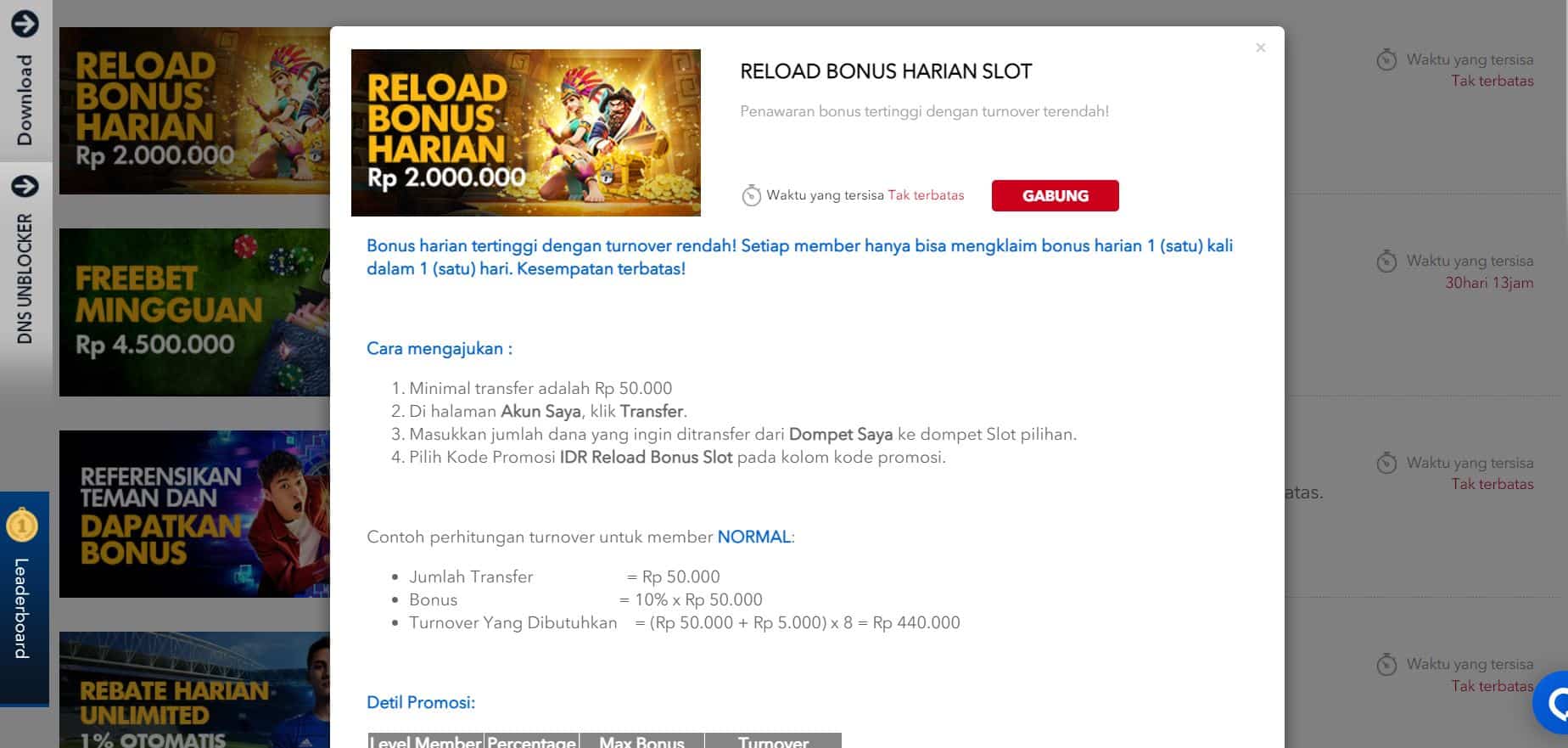 BK8 Slot Reload Bonus Harian