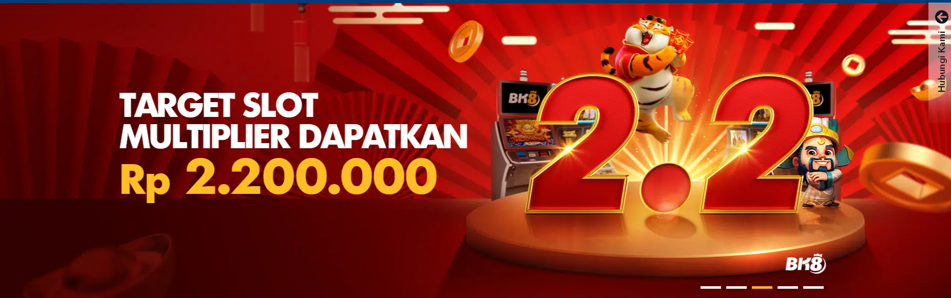 Bonus 2.2 CNY Target Multiplier di BK8 untuk Game Judi Slot Online